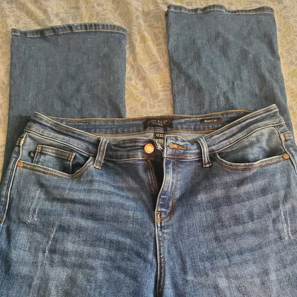 Judy Blue Boot Cut Blue Jeans, Size 32, Midrise - Picture 5 of 7